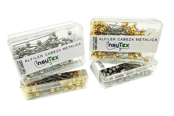 ALFILER CABEZA METALIZADA X 100 UNIDADES